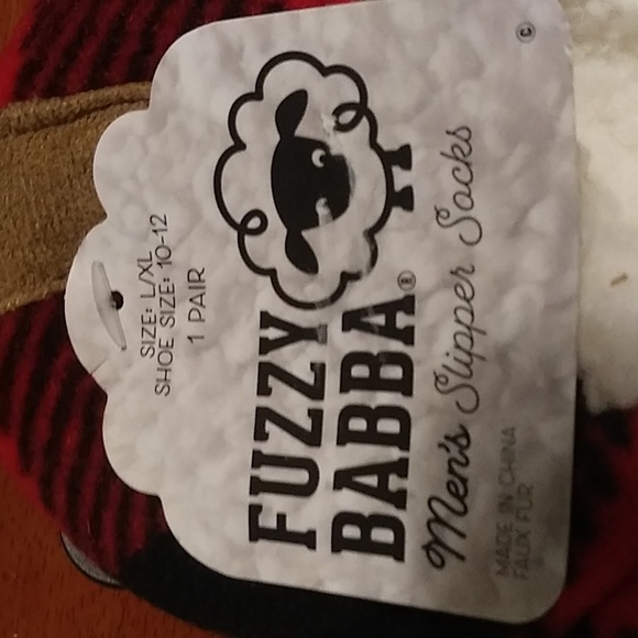 NWT Men's Fuzzy Bubba Slippers. L/XL.   E2 - Picture 2 of 2